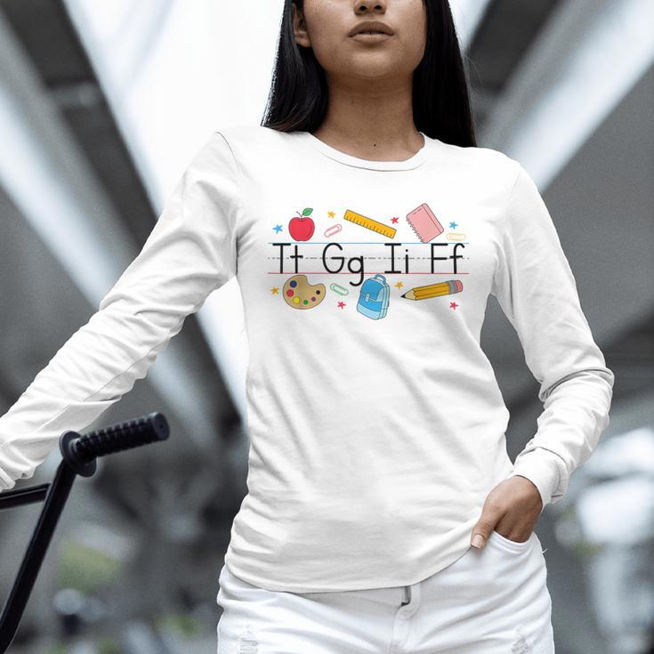 TGIF Teacher Alphabet Kindergarten Teacher Appreciation Unisex Long Sleeve T-Shirt, novelty gifts, funny gifts TGIF Teacher Alphabet Kindergarten Teacher Appreciation Unisex Long Sleeve T-Shirt, novelty gifts, funny gifts