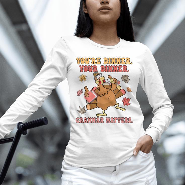 Thanksgiving Grammar Thankful English Teacher Fall Turkey Unisex Long Sleeve T-Shirt, novelty gifts, funny gifts Thanksgiving Grammar Thankful English Teacher Fall Turkey Unisex Long Sleeve T-Shirt, novelty gifts, funny gifts