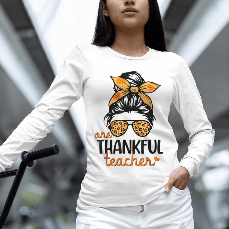 Thanksgiving Shirt Teacher Women Messy Bun Thankful Teacher Unisex Long Sleeve T-Shirt, novelty gifts, funny gifts Thanksgiving Shirt Teacher Women Messy Bun Thankful Teacher Unisex Long Sleeve T-Shirt, novelty gifts, funny gifts