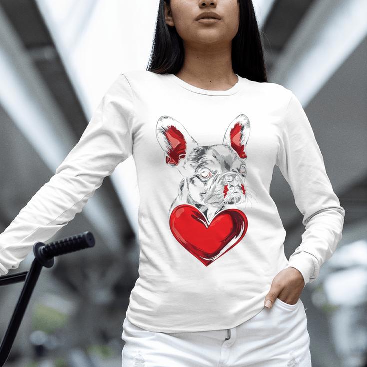 Valentine's Day Boston Terrier Dog Vector Unisex Long Sleeve T-Shirt, novelty gifts, funny gifts