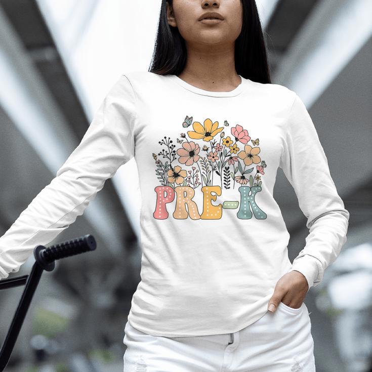 Wildflower Pre-K Preschool Team Floral Teacher Girls Unisex Long Sleeve T-Shirt, novelty gifts, funny gifts Wildflower Pre-K Preschool Team Floral Teacher Girls Unisex Long Sleeve T-Shirt, novelty gifts, funny gifts