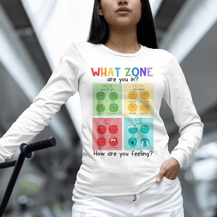 What Zone Are You In How Are You Feeling Teacher Unisex Long Sleeve T-Shirt, novelty gifts, funny gifts What Zone Are You In How Are You Feeling Teacher Unisex Long Sleeve T-Shirt, novelty gifts, funny gifts