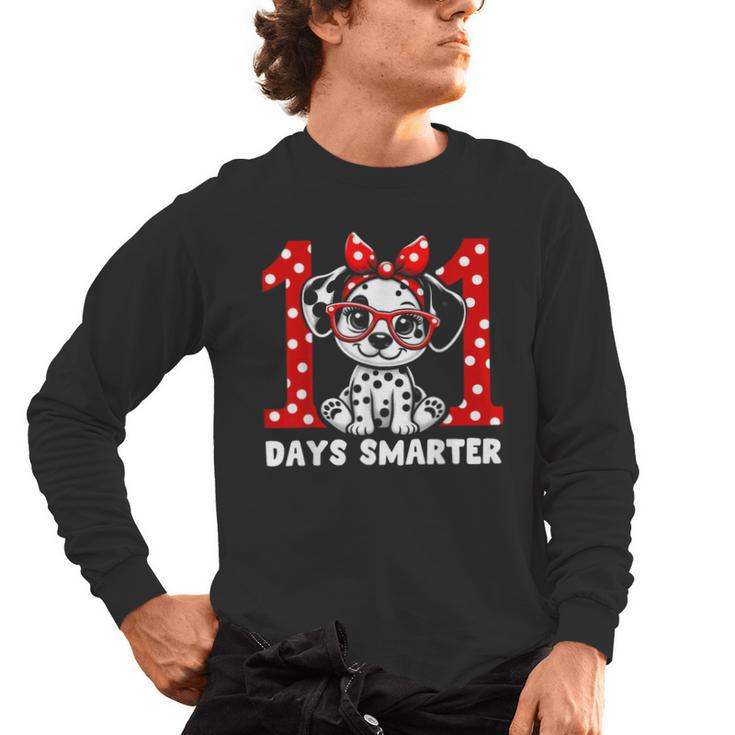 100 Days Smarter 101st Day School Dalmatian Dog Teacher Kids Men's Long Sleeve T-Shirt