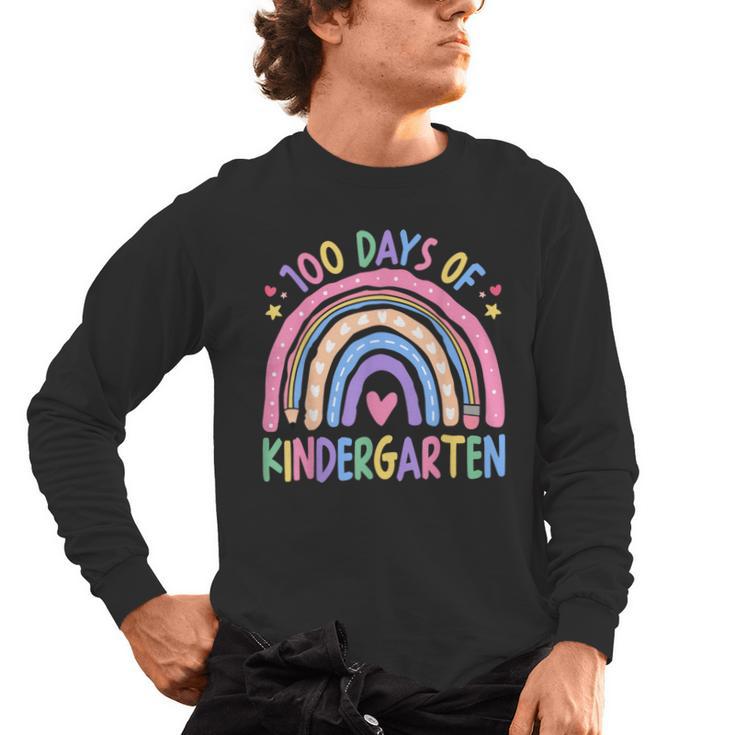 100th Day Of Kindergarten Teacher Kids 100 Days Smarter Men's Long Sleeve T-Shirt