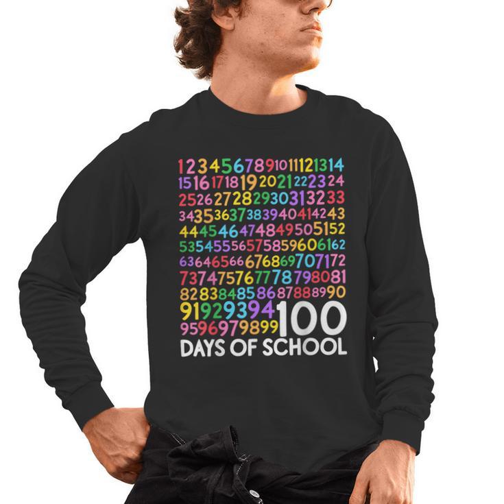 100th Day Of School Teacher Kids 100 Days Math Numbers Men's Long Sleeve T-Shirt