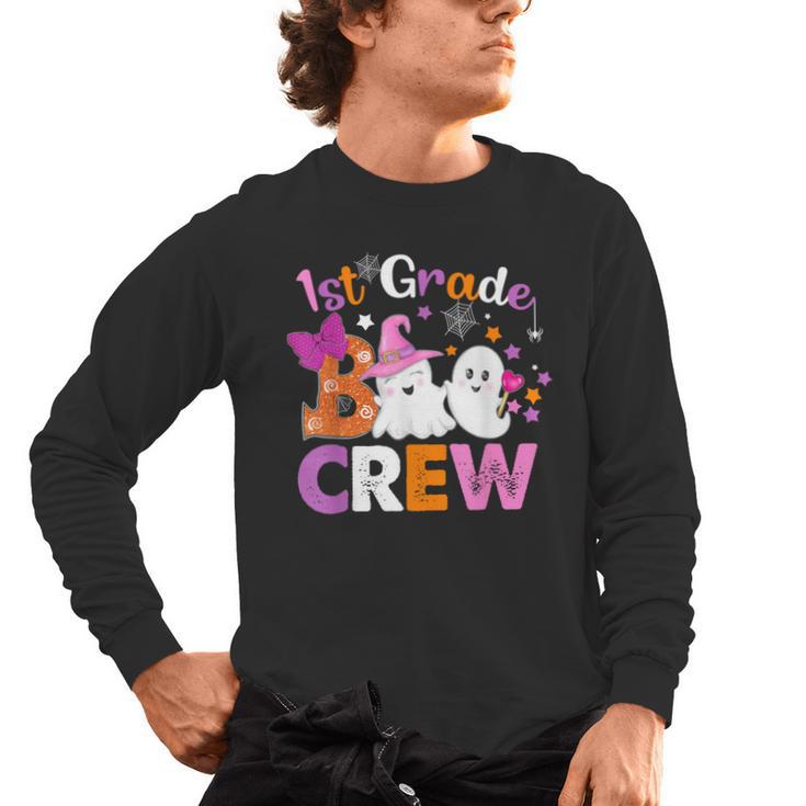 1st Grade Boo Crew First Grade Halloween Costume Teacher Kid Men's Long Sleeve T-Shirt