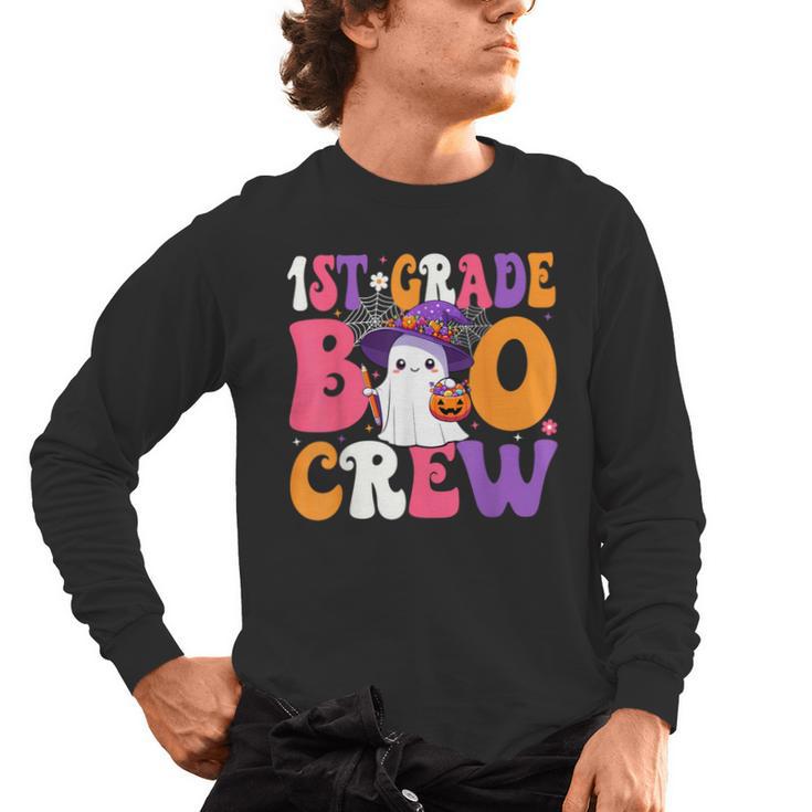 1st Grade Boo Crew Halloween First Grade Halloween Teacher Men's Long Sleeve T-Shirt