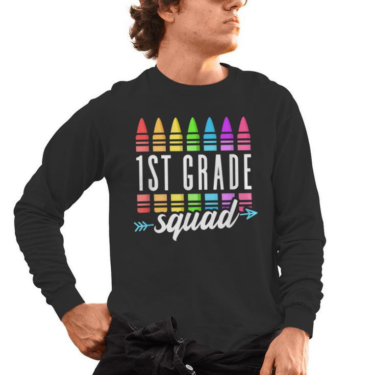 1st Grade Squad Back To School First Grade Teacher Boy Girl Men's Long Sleeve T-Shirt
