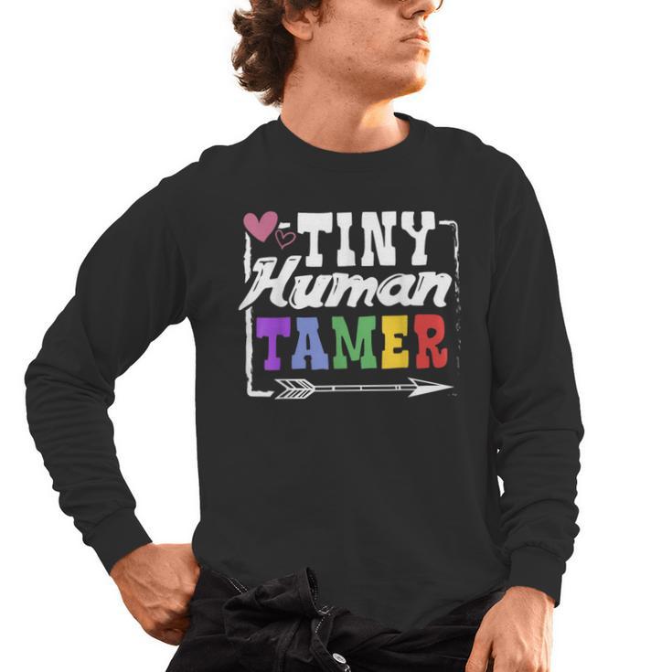 4 Teachers Or Parents Tiny Human Tamer Tee T-Shirt Men's Long Sleeve T-Shirt