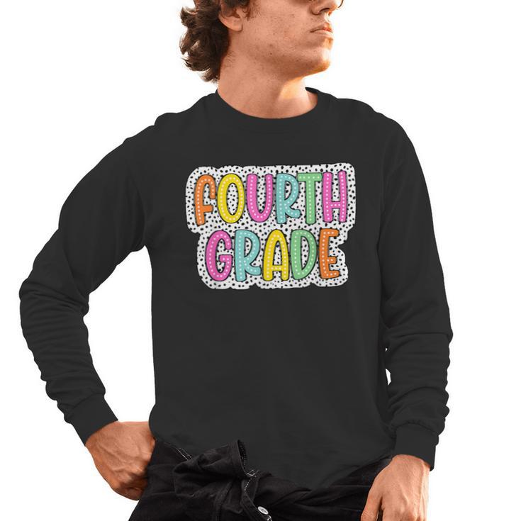 4th Grade Back To School Dalmatian Dots Teacher Student Men's Long Sleeve T-Shirt