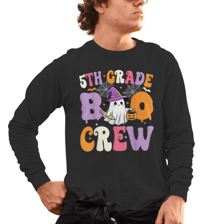 5th Grade Boo Crew Spooky Fifth Grade Halloween Teacher Men's Long Sleeve T-Shirt, trending gift