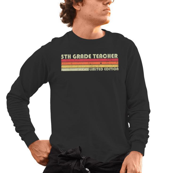 5TH GRADE TEACHER Job Title Profession Birthday Worker Men's Long Sleeve T-Shirt