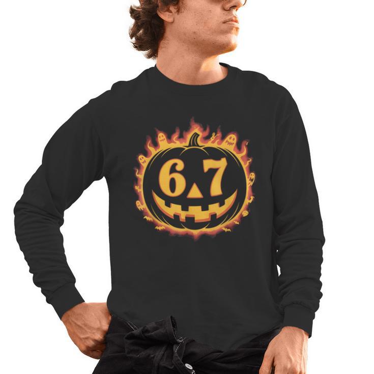 6 7 Meme Halloween Pumpkin Costume For Student Teacher Men's Long Sleeve T-Shirt, trending gift 6 7 Meme Halloween Pumpkin Costume For Student Teacher Men's Long Sleeve T-Shirt, trending gift
