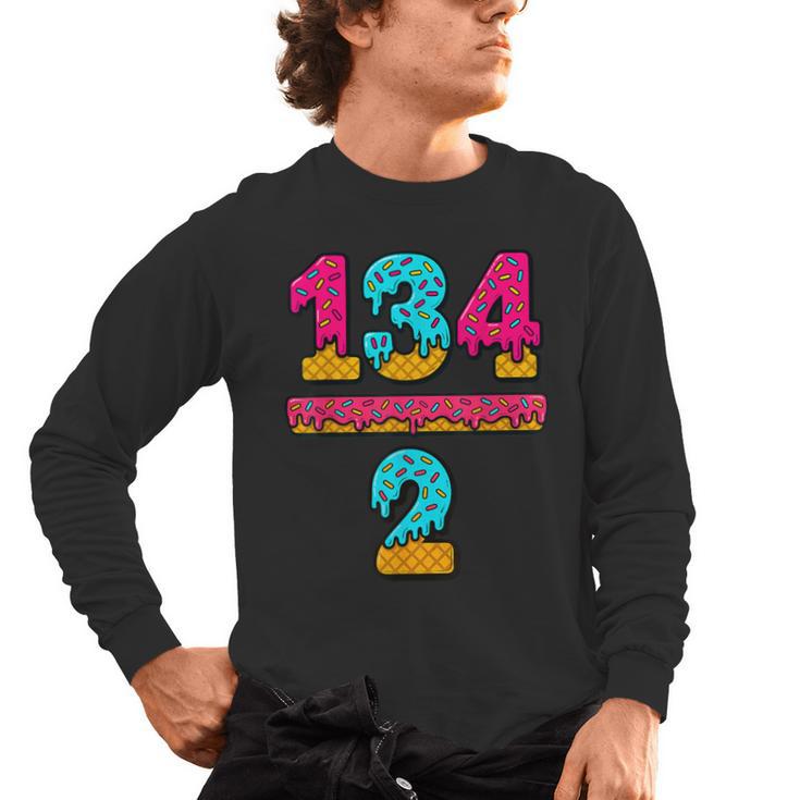 67 Ice Cream Drip Meme Division Math Teacher Gen Alpha Slang Men's Long Sleeve T-Shirt