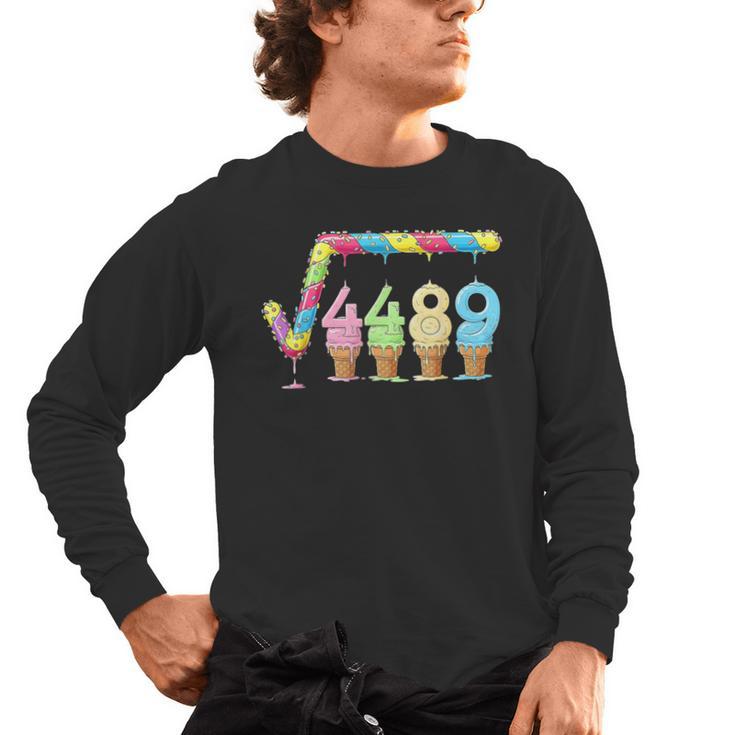 67 Ice Cream Drip Meme Square Root 4489 Slang Teacher Math Men's Long Sleeve T-Shirt