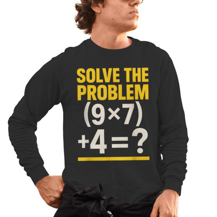 67 Meme Math Teacher School 6-7 Brain Rot Six Seven Men's Long Sleeve T-Shirt