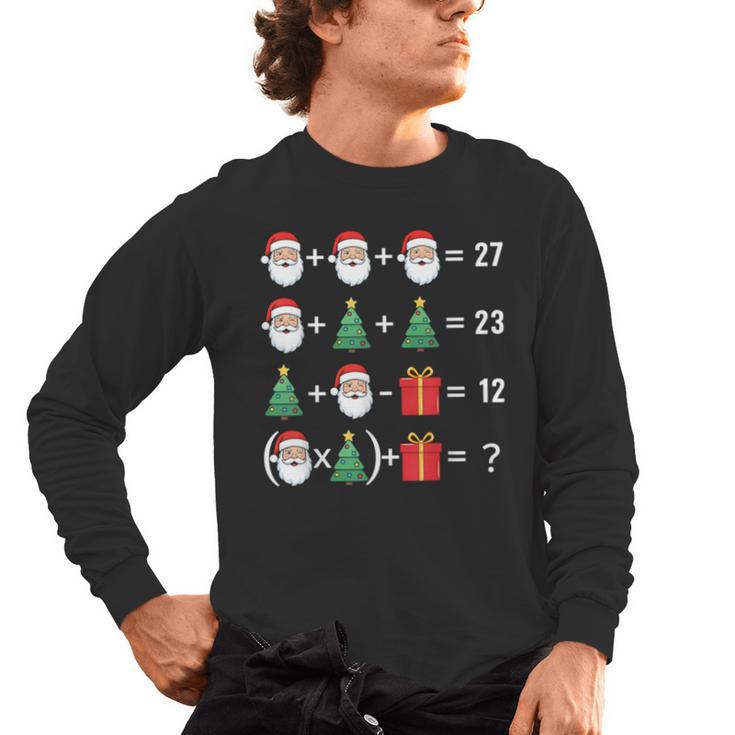 67 Santa Tree Math Teacher Christmas Xmas Humor Men's Long Sleeve T-Shirt
