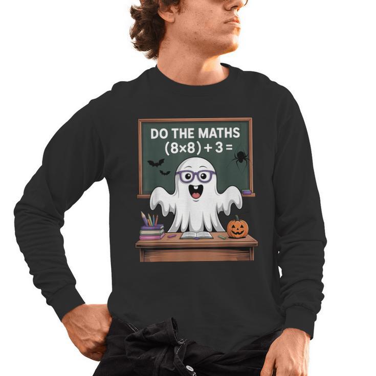 67 Teacher Halloween Ghost Six Seven Meme Do The Maths Men's Long Sleeve T-Shirt