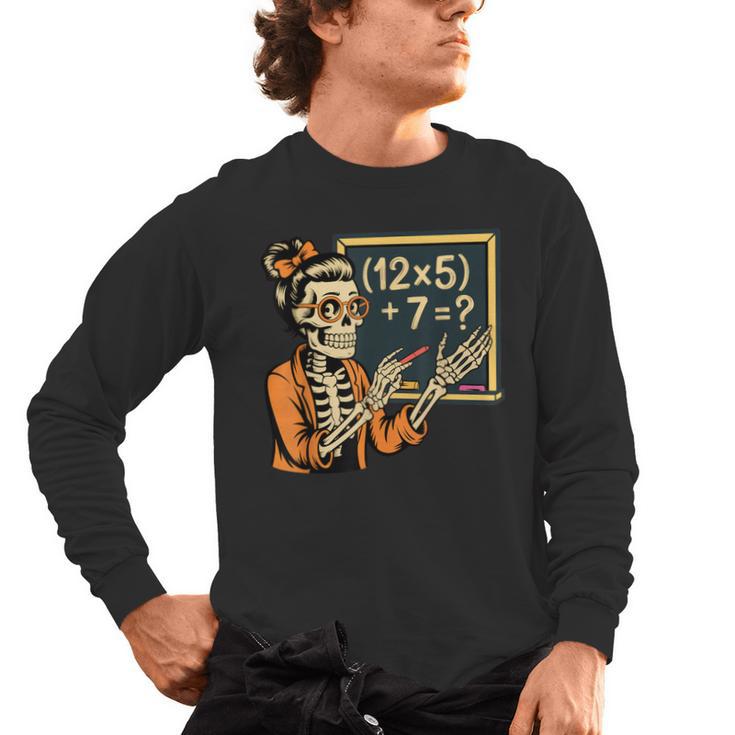 67 Teacher Halloween Skeleton Men's Long Sleeve T-Shirt