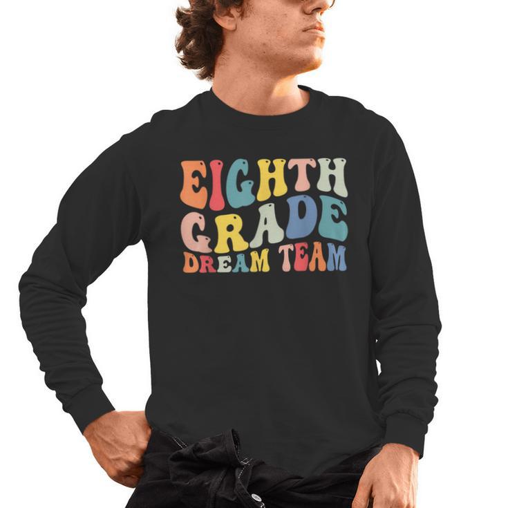8th Grade Dream Team Teachers Boys Kids Retro Back To School Men's Long Sleeve T-Shirt