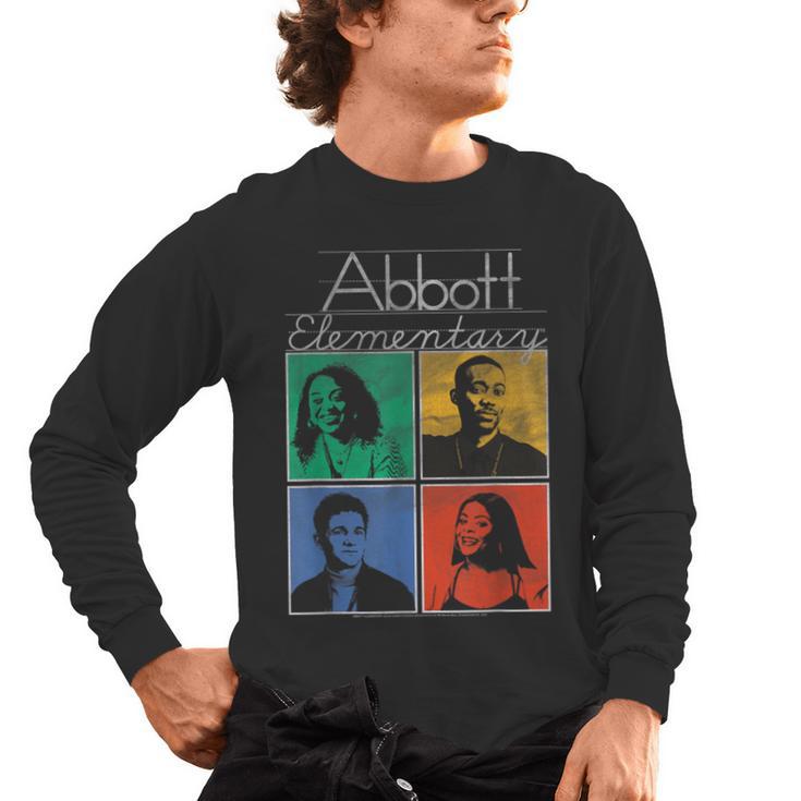 Abbott Elementary Colorful Pop Art Teachers TV Show Men's Long Sleeve T-Shirt