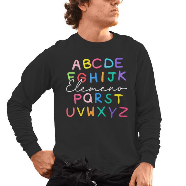 ABC Elemeno Kindergarten Teacher Boy Girl Kid Back To School Men's Long Sleeve T-Shirt