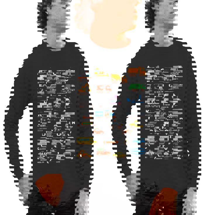 Alphabet Vehicles ABCs Learning Teachers Kids Boys Girls Men&#x27;s Long Sleeve T-Shirt