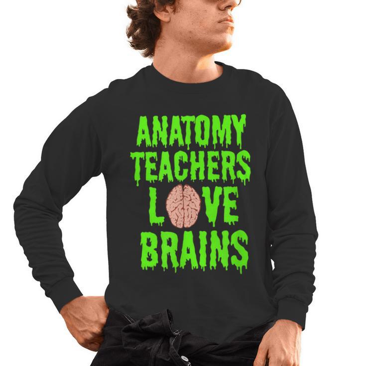 Anatomy Teachers Love Brains Halloween Teacher Costume Shirt Men's Long Sleeve T-Shirt