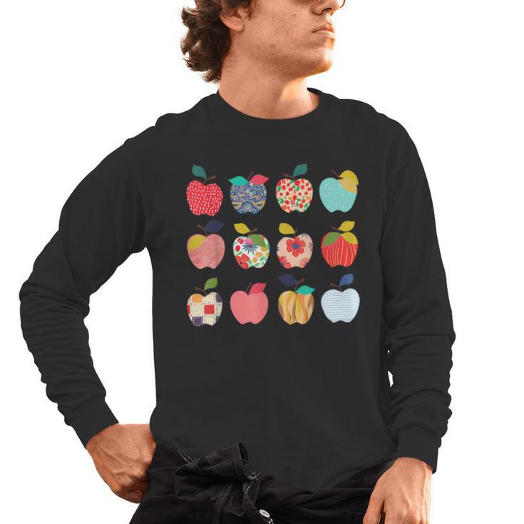 Art Apples Back To School For Teacher Student Men's Long Sleeve T-Shirt