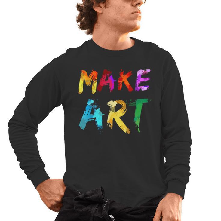 Make Art Painter Artist Teacher Artsy Men Women Kids Men's Long Sleeve T-Shirt