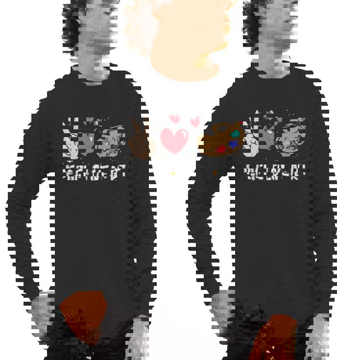 Art Teacher Peace Love Art For Artists And Painters Men&#x27;s Long Sleeve T-Shirt