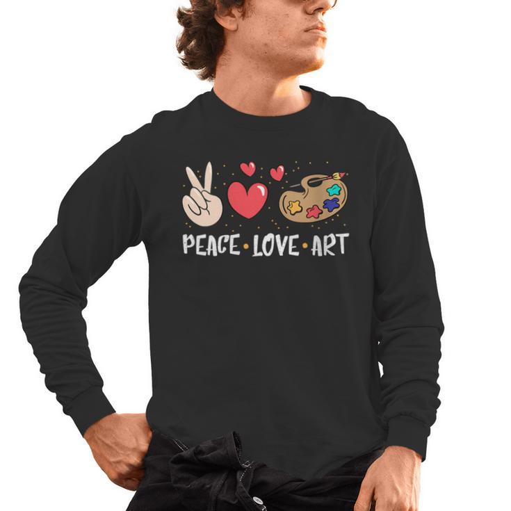 Art Teacher Peace Love Art For Artists And Painters Men's Long Sleeve T-Shirt
