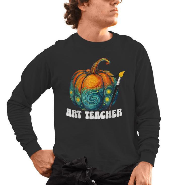 Art Teacher Pumpkin Halloween Night Men Women Men's Long Sleeve T-Shirt