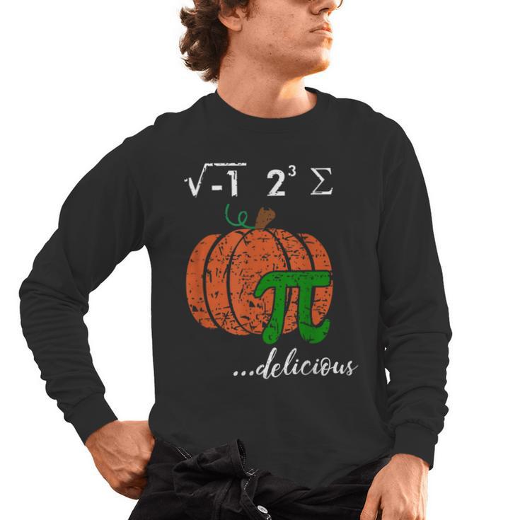I Ate Some Pumpkin Pi Pie Math Teacher Halloween For Men Women Kids Men's Long Sleeve T-Shirt
