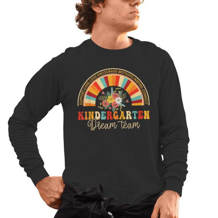 Back To School Kindergarten Dream Team Teacher Love Floral Men's Long Sleeve T-Shirt