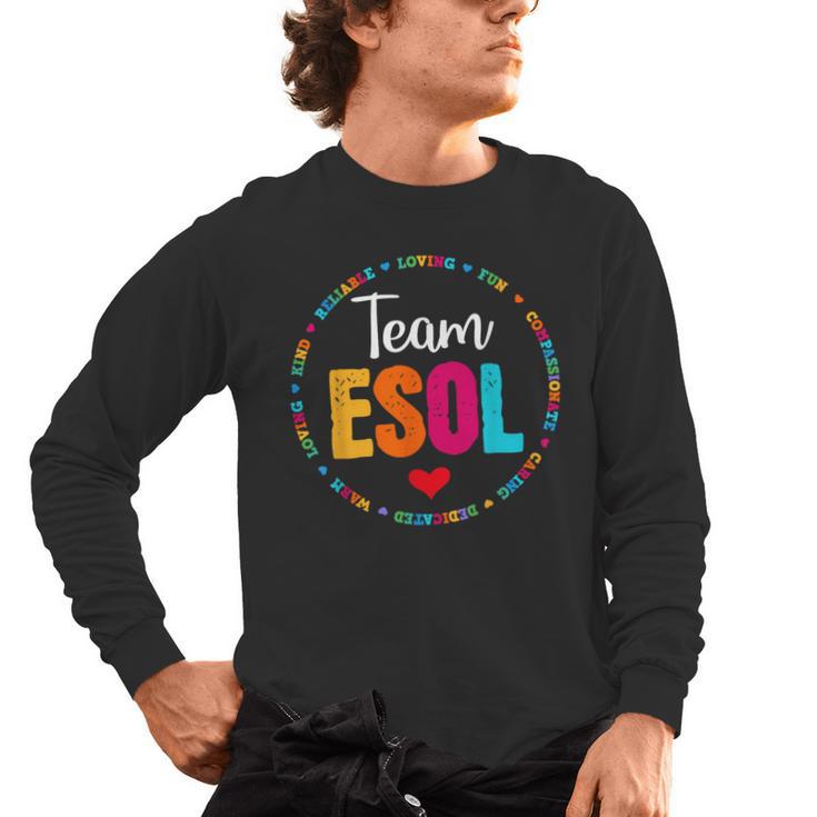 Back To School Teachers Crew Students Team ESOL Teacher Men's Long Sleeve T-Shirt