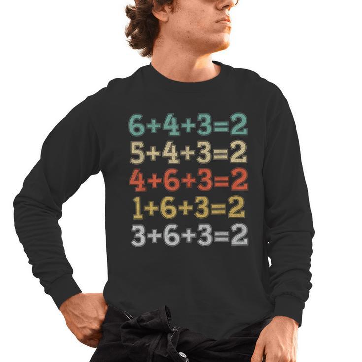 Baseball Math Sports Double Play Teacher School 2022 Men's Long Sleeve T-Shirt