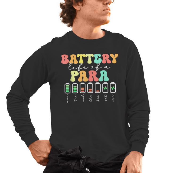 Battery Life Of A Para SPED Parapro Teacher Squad Men's Long Sleeve T-Shirt