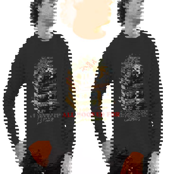 All Booked For Christmas Christmas Book Tree For Teacher For Men Women Kids Men&#x27;s Long Sleeve T-Shirt