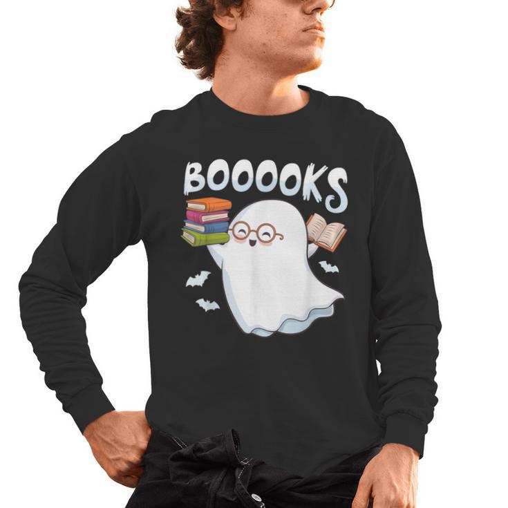 Books Halloween Librarian Teacher Reader Reading Book Lover Men's Long Sleeve T-Shirt