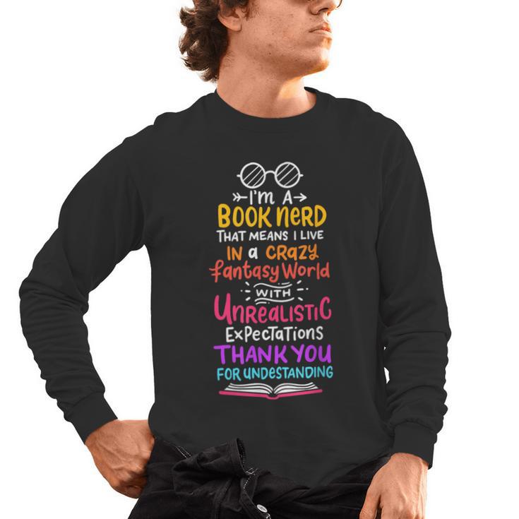 Books Reading English Teacher Student For Men Women Kids Men's Long Sleeve T-Shirt