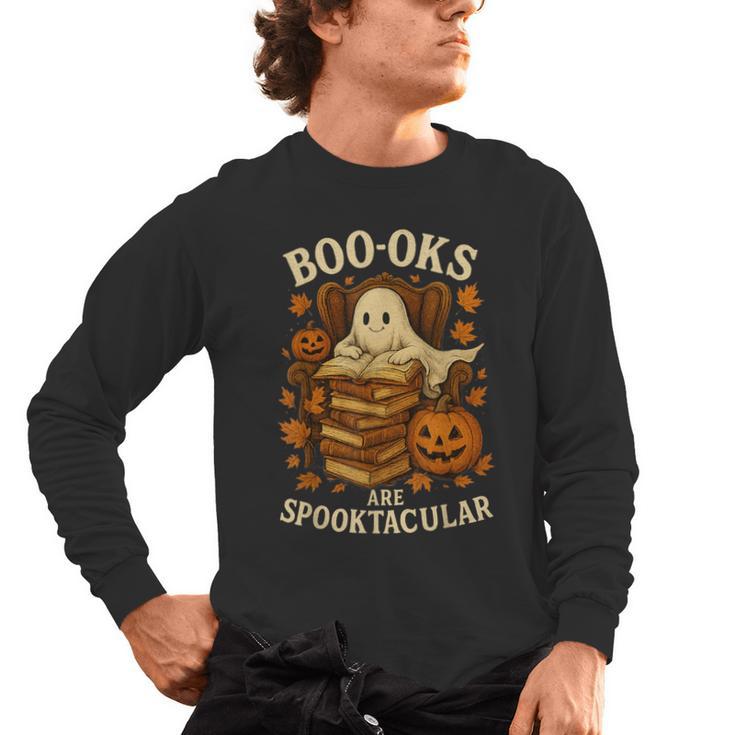Books Are Spooktacular Ghost Book Reading Halloween Teachers Men's Long Sleeve T-Shirt, trending gift Books Are Spooktacular Ghost Book Reading Halloween Teachers Men's Long Sleeve T-Shirt, trending gift