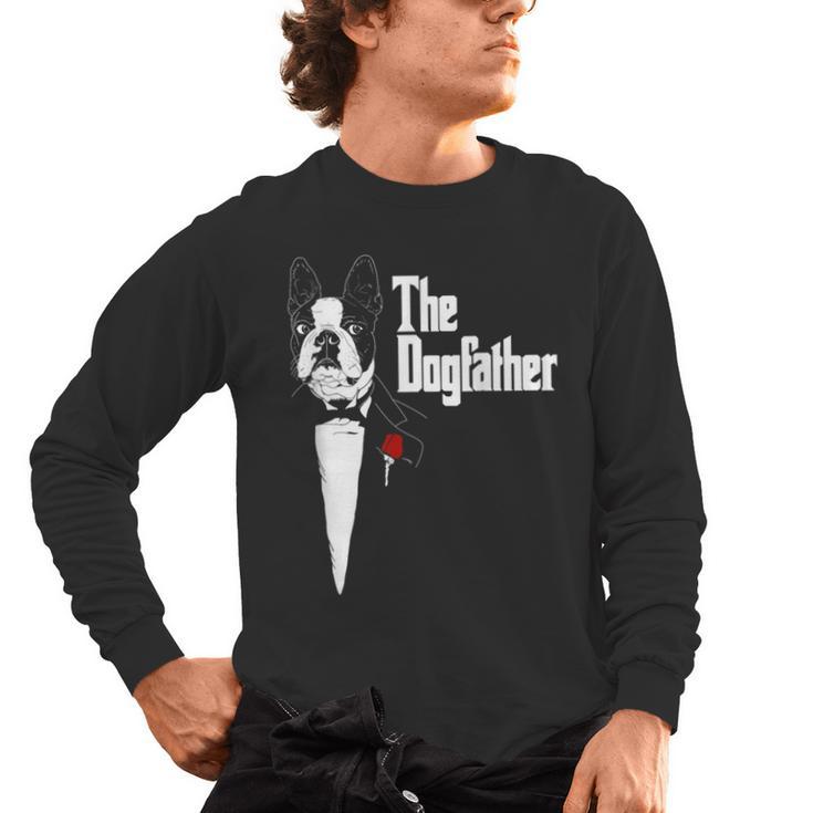 Boston Terrier Dad The DogFather Shirt Boston Terrier Men's Long Sleeve T-Shirt