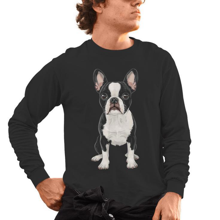 Boston Terrier Dog Motif Pet Art Boston Terrier For Men Women Kids Men's Long Sleeve T-Shirt