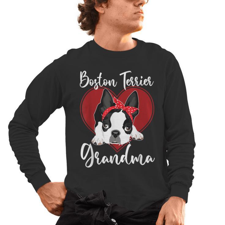 Boston Terrier Grandma Dog Owner Boston Terrier For Men Women Men's Long Sleeve T-Shirt