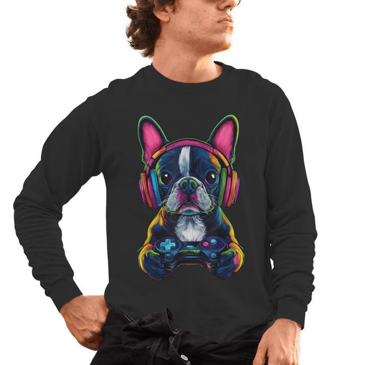 Boston Terrier Lovers Gaming Headphones Boston Terrier Men's Long Sleeve T-Shirt