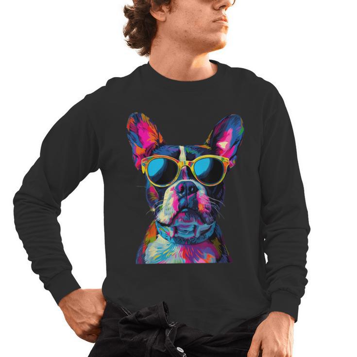 Boston Terrier Lovers Pop Art Boston Terrier Men's Long Sleeve T-Shirt