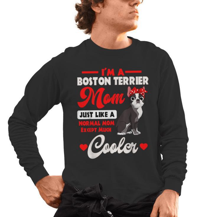 Boston Terrier Mom American Gentleman Dog Mother's Day Men's Long Sleeve T-Shirt
