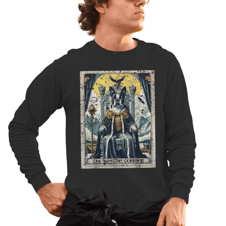 Boston Terrier Tarot Card Dog Men's Long Sleeve T-Shirt