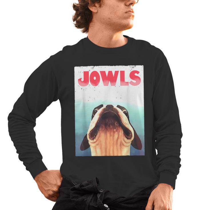 Boston Terriers Jowls Dog Mom Dog Dad Men's Long Sleeve T-Shirt